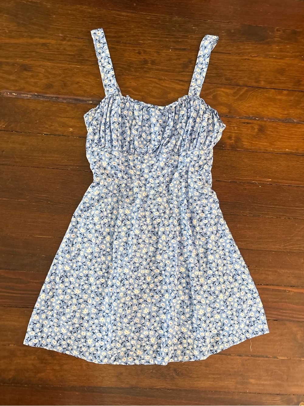 Altar’d state blue white floral mini dress size XL